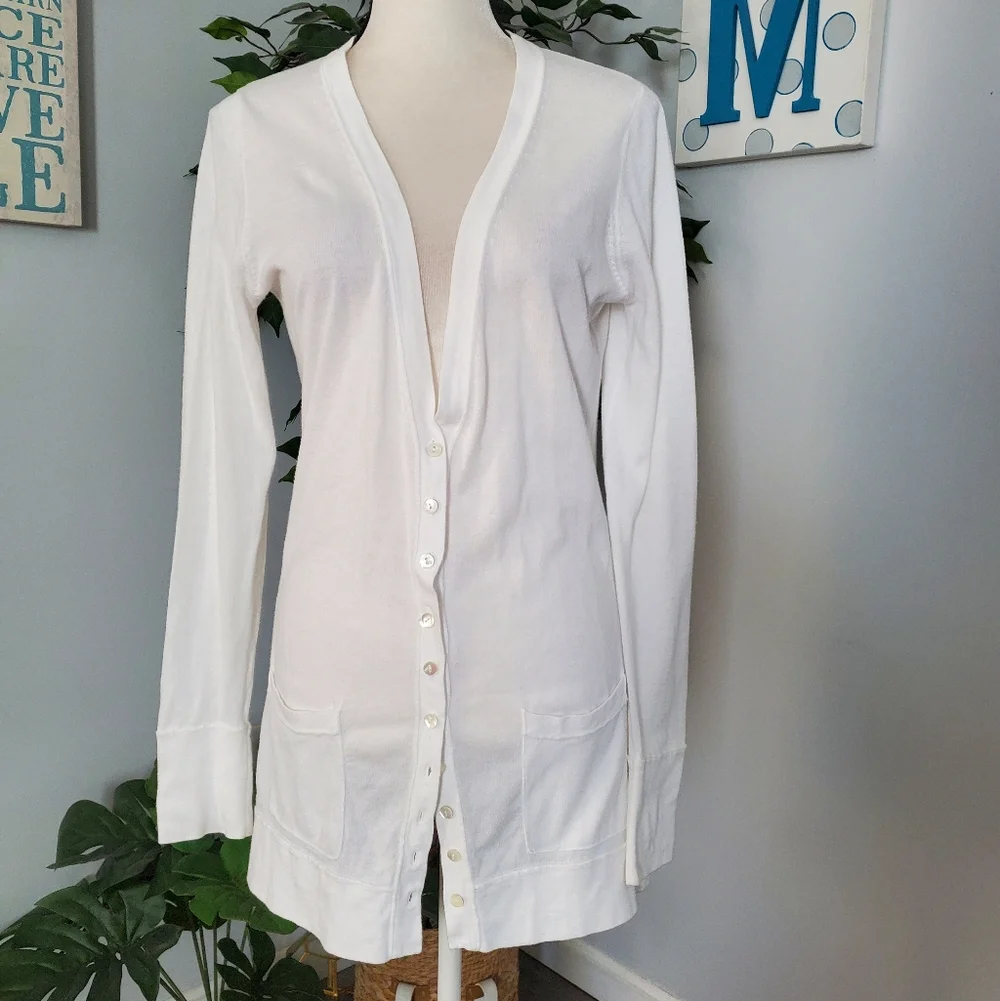 EDDIE BAUER Lightweight Longline Cardigan With Pockets M Tall